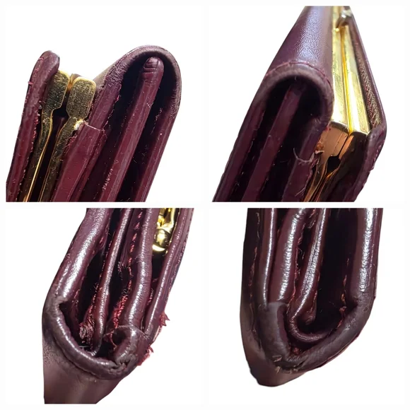 Cartier Vintage Kisslock Leather Wallet Must de Cartier Burgundy - Picture 13 of 14